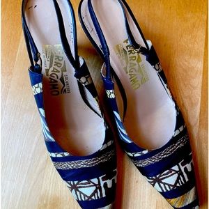 Vintage Ferragamo sling backs